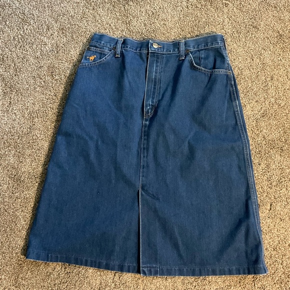 Vintage Wrangler No Fault Denim Jean Skirt 16 - runs small - Picture 1 of 7